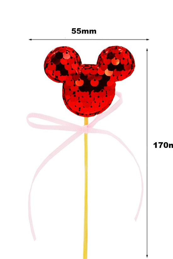 Red Mickey Ear With Pink Bow Cake Topper - TEM IMPORTS™