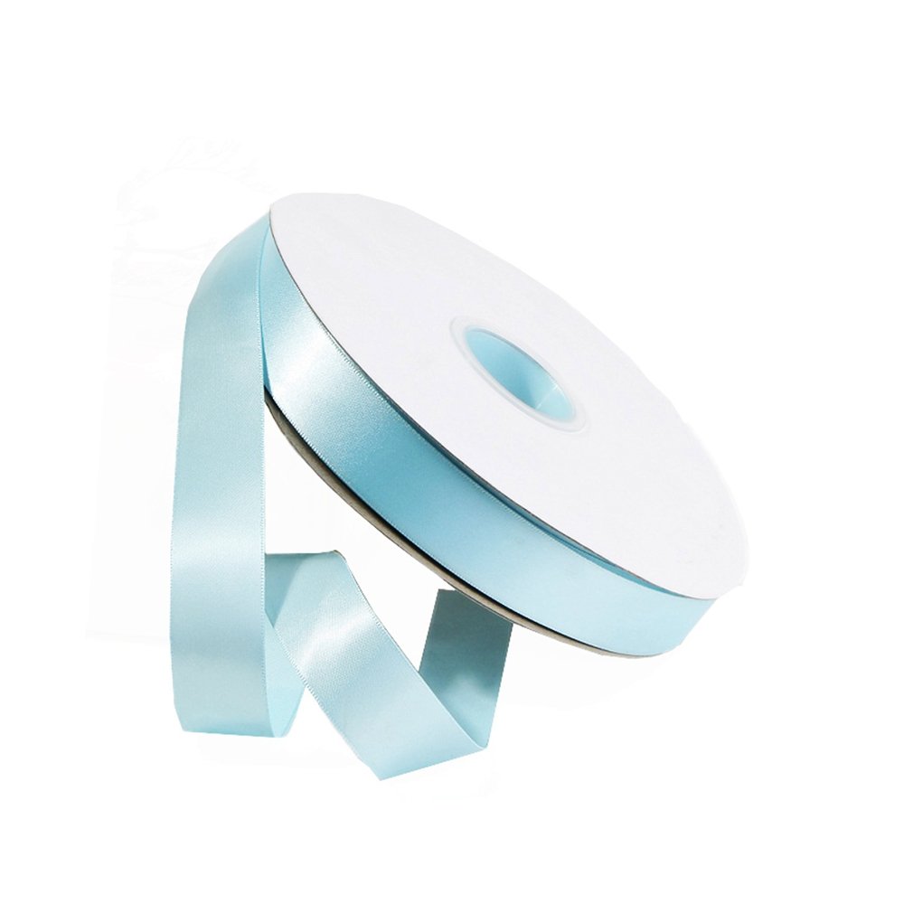 Satin Double Faced Woven Edge Ribbon-Blue Mist - TEM IMPORTS™