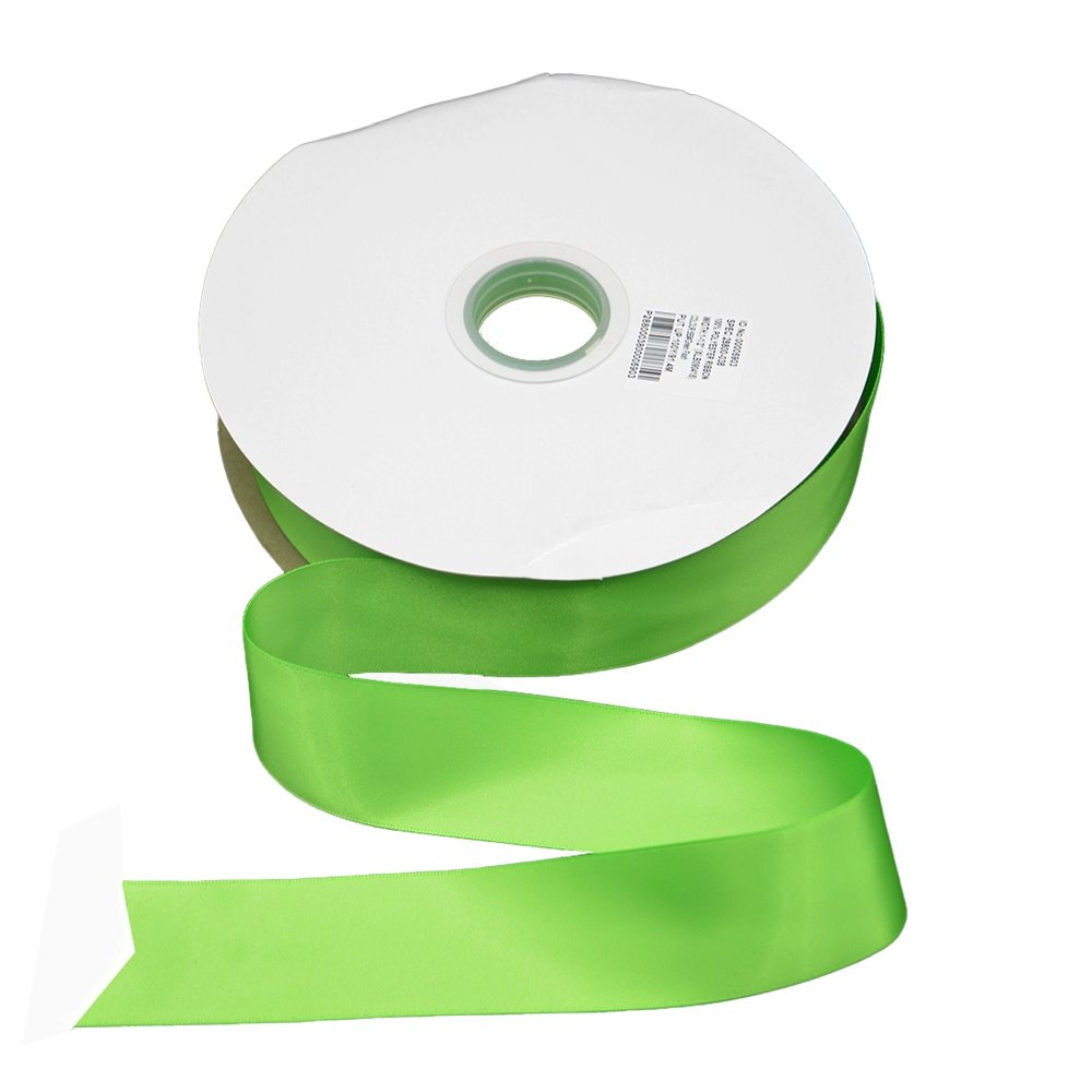 Satin Double Faced Woven Edge Ribbon-Flash Green - TEM IMPORTS™