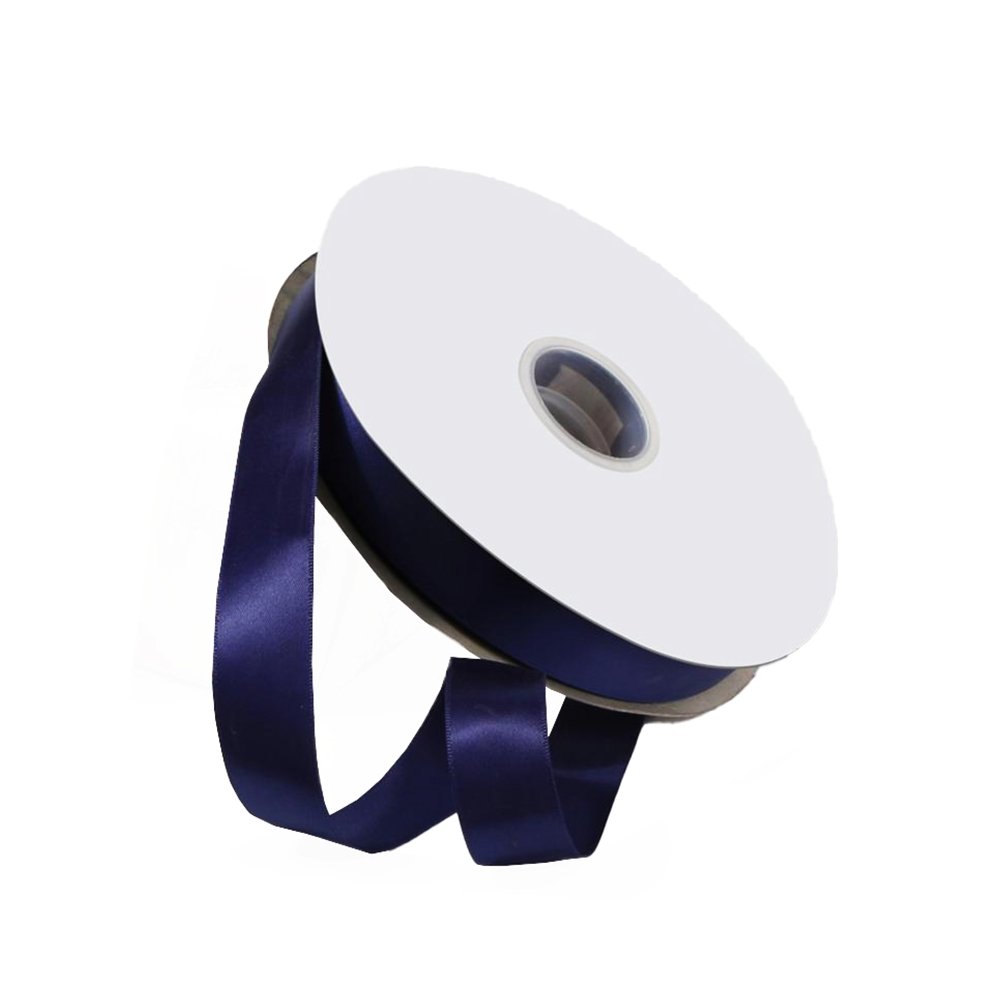 Satin Double Faced Woven Edge Ribbon-Ink Blue - TEM IMPORTS™