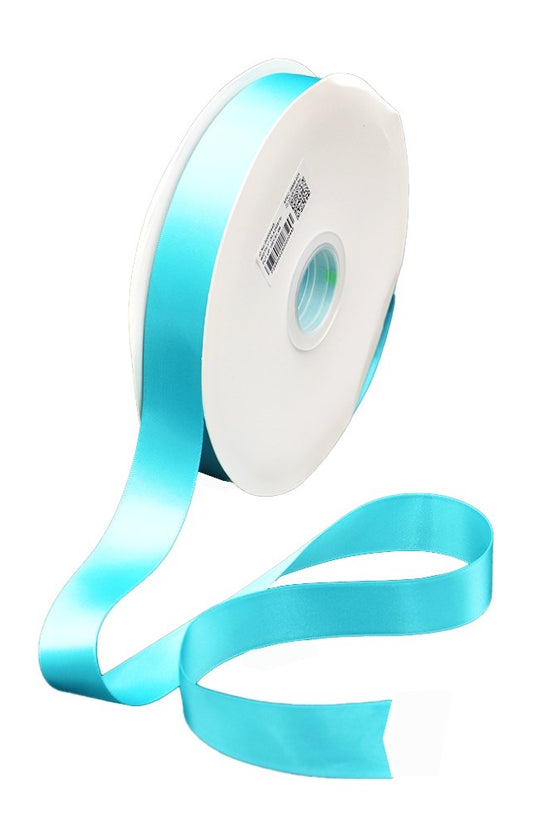 Satin Double Faced Woven Edge Ribbon-Tornado Blue - TEM IMPORTS™