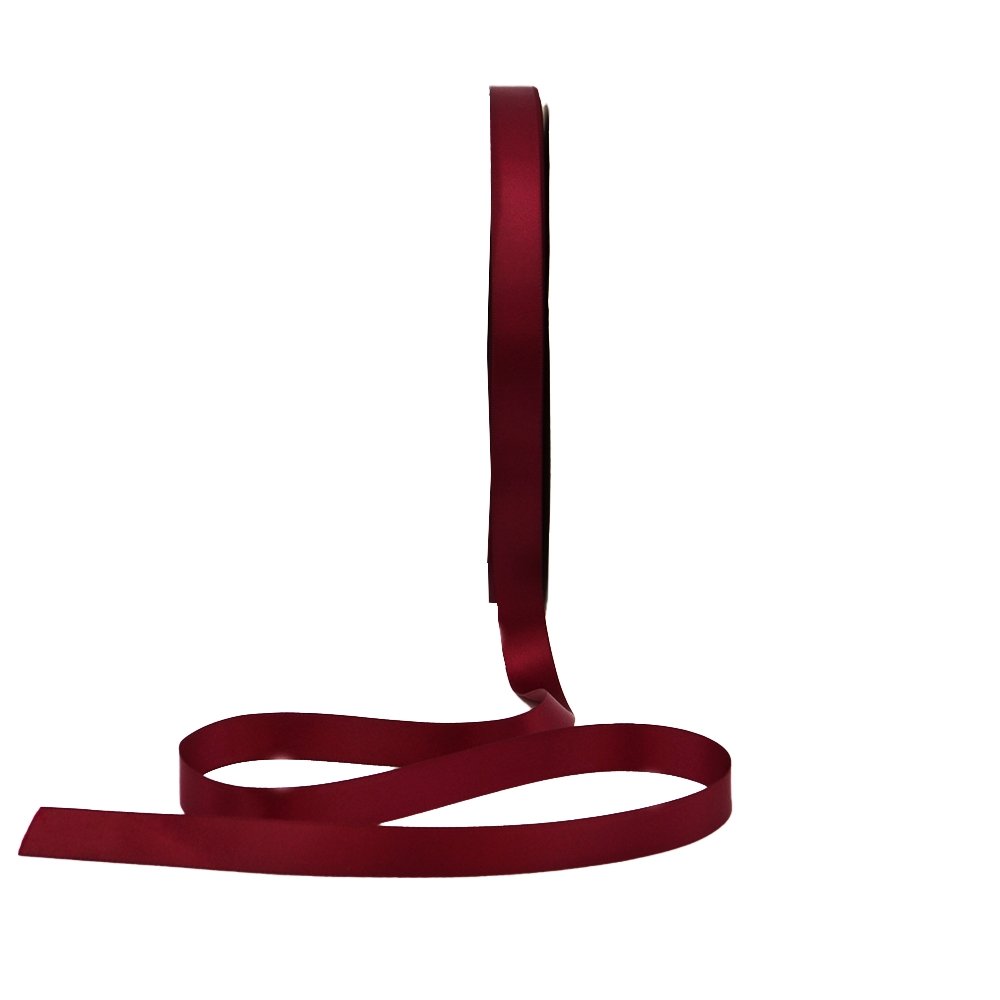 Satin Double Faced Woven Edge Ribbon-Wine - TEM IMPORTS™