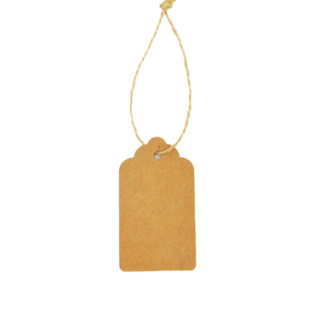 70x40mm Kraft Scalloped Gift Tag - 100/PK