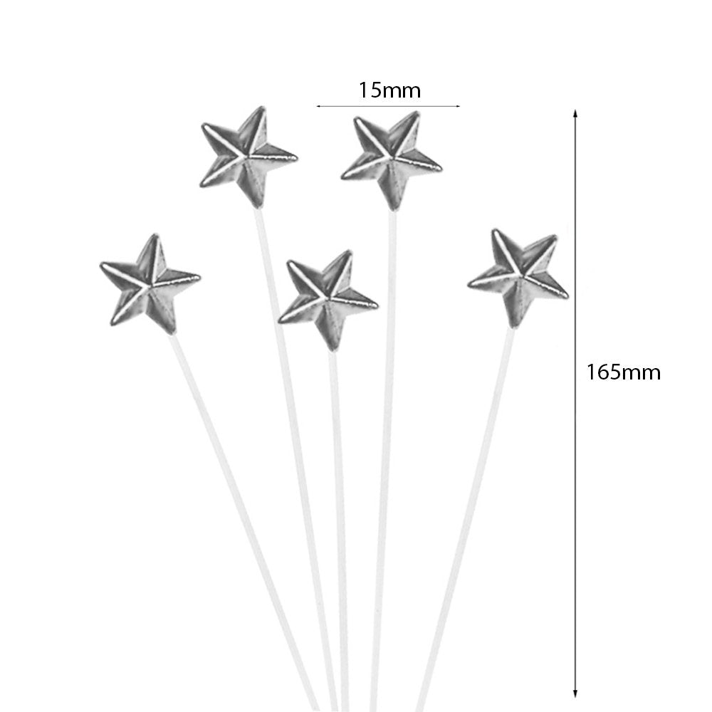 Silver Mini Star Cake Topper - Pack of 5 - TEM IMPORTS™