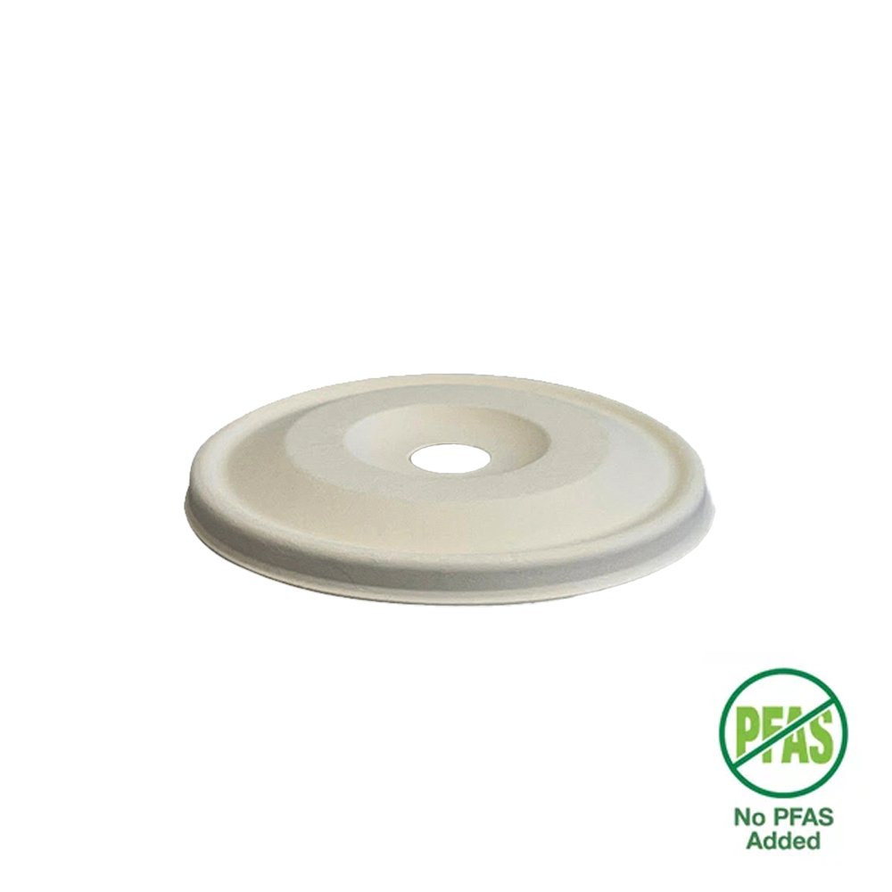 Small (80mm) Plant Fibre Flat Cold Paper BioCup Lid - 1000/CTN - TEM IMPORTS™