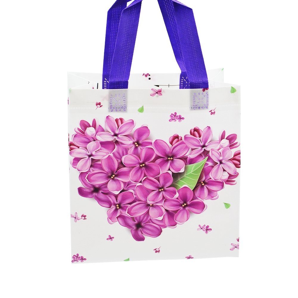 Small Heart Lavender Coated Non Woven Bags - Pk10 - TEM IMPORTS™