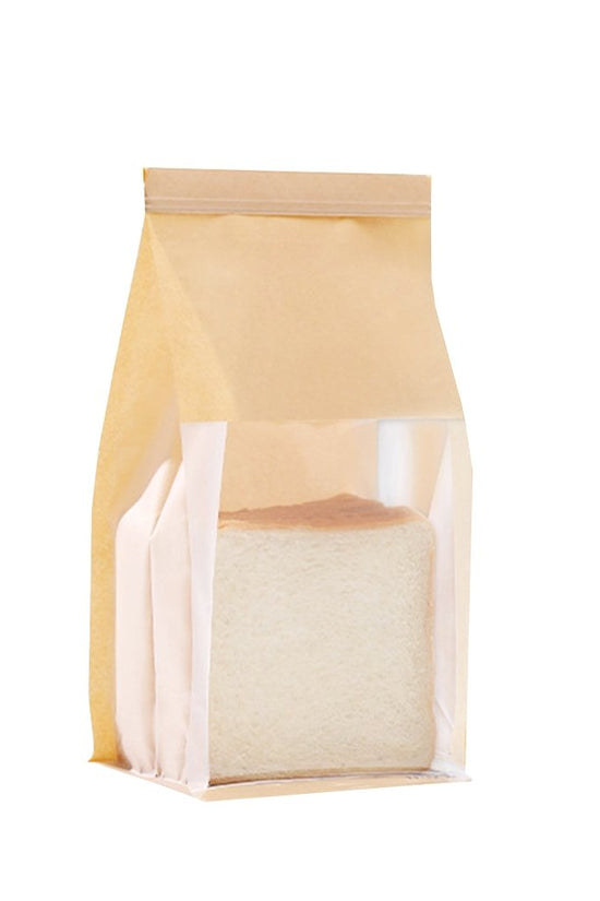 Small Paper Bread Bag Window - Kraft - TEM IMPORTS™