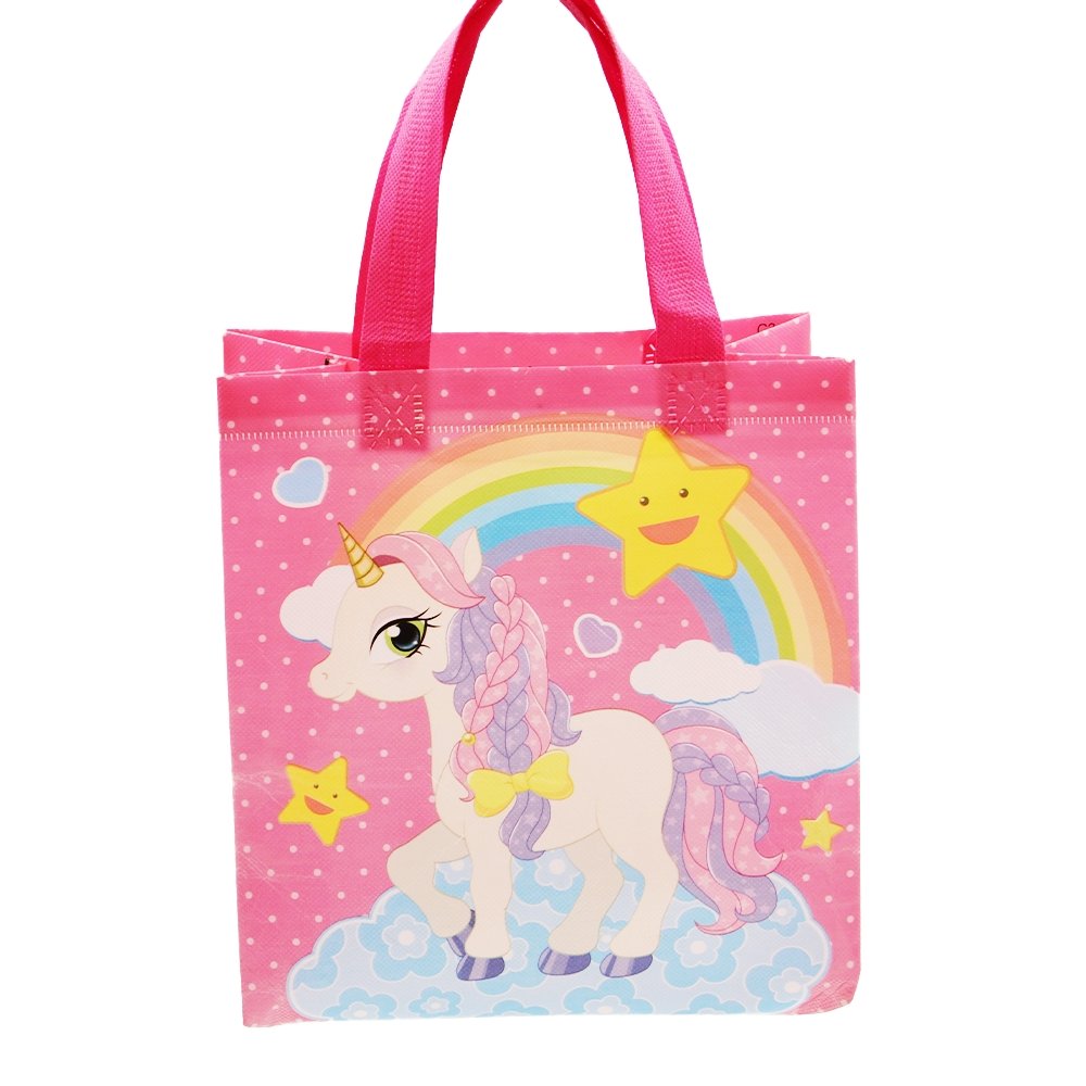 Small Pink Unicorn Coated Non Woven Bags - Pk10 - TEM IMPORTS™