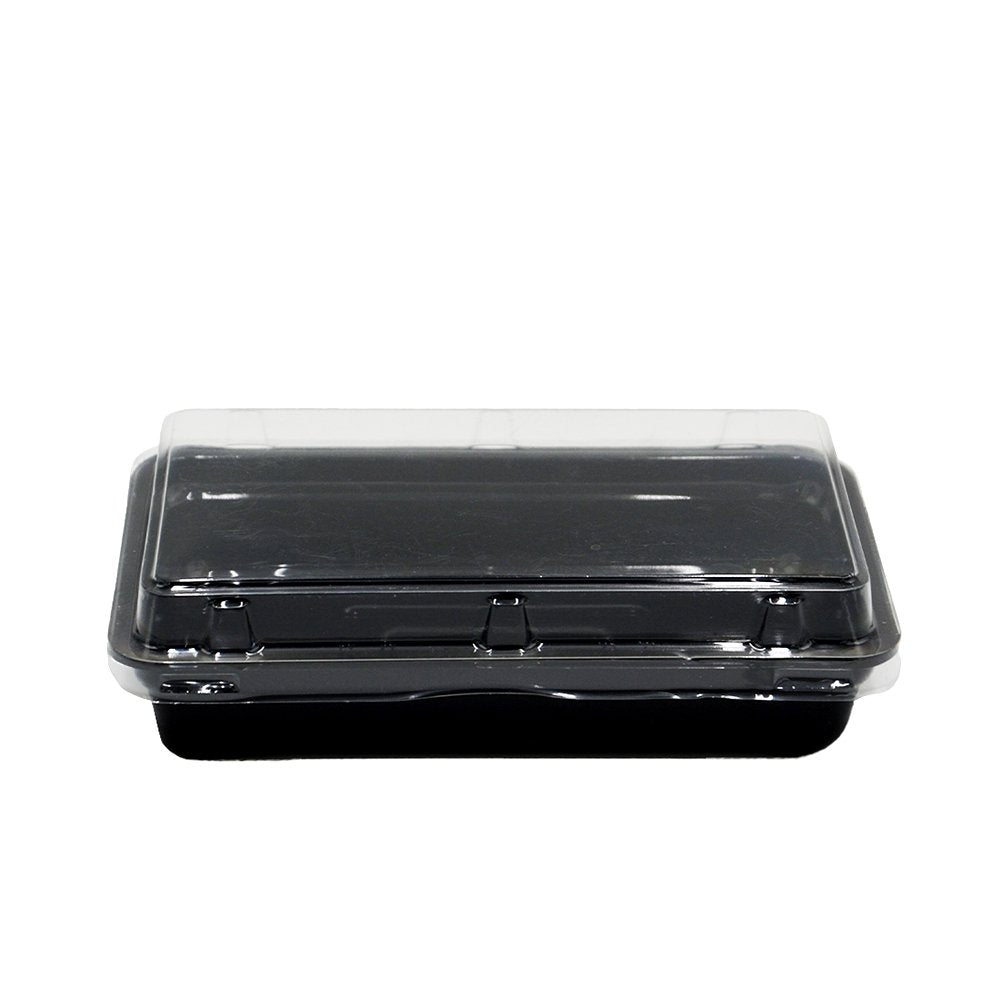 Small Rectangular Black With Clear PET Lid - TEM IMPORTS™