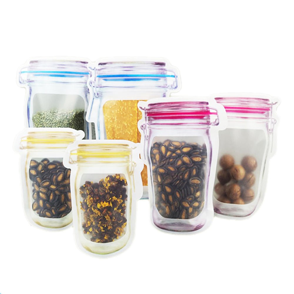 Small Reusable Transparent Jar Imitation Ziplock Bag-Pk25 - TEM IMPORTS™