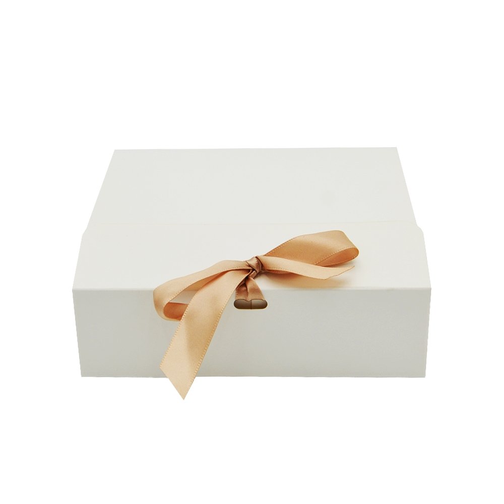 Small Sleek Paper Box With Ribbon - White - TEM IMPORTS™