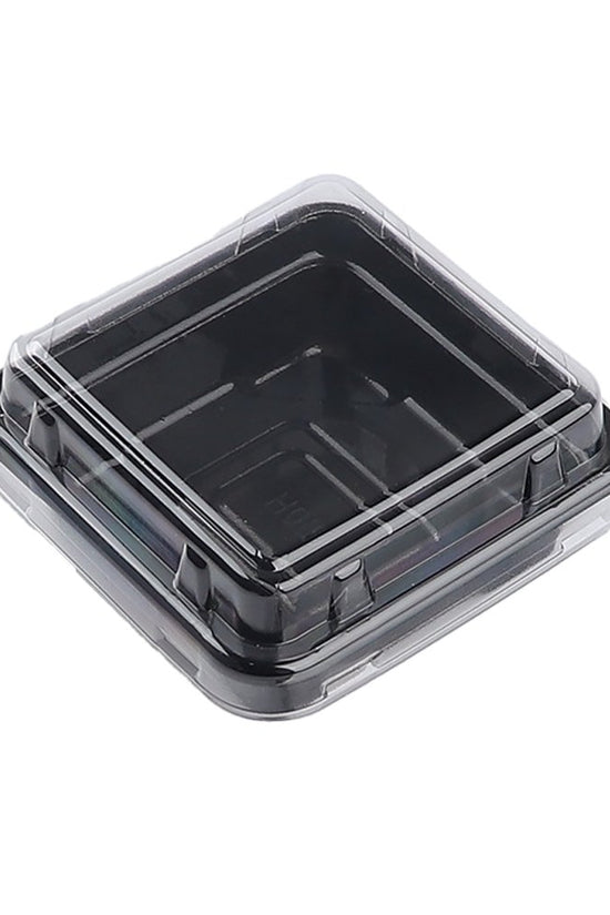Small Square Black With Clear PET Lid - TEM IMPORTS™