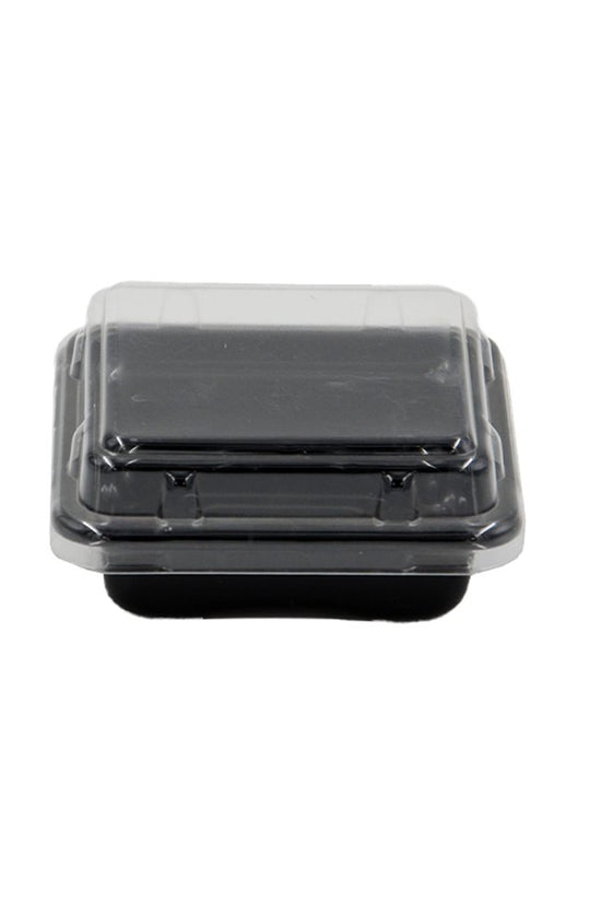 Small Square Black With Clear PET Lid - TEM IMPORTS™