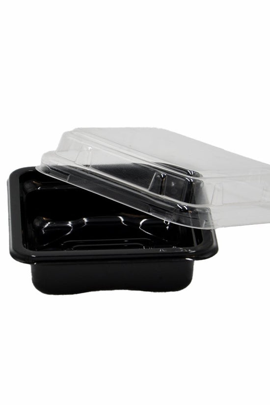 Small Square Black With Clear PET Lid - TEM IMPORTS™