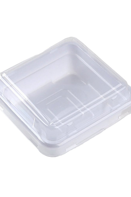 Small Square White With Clear PET Lid - TEM IMPORTS™