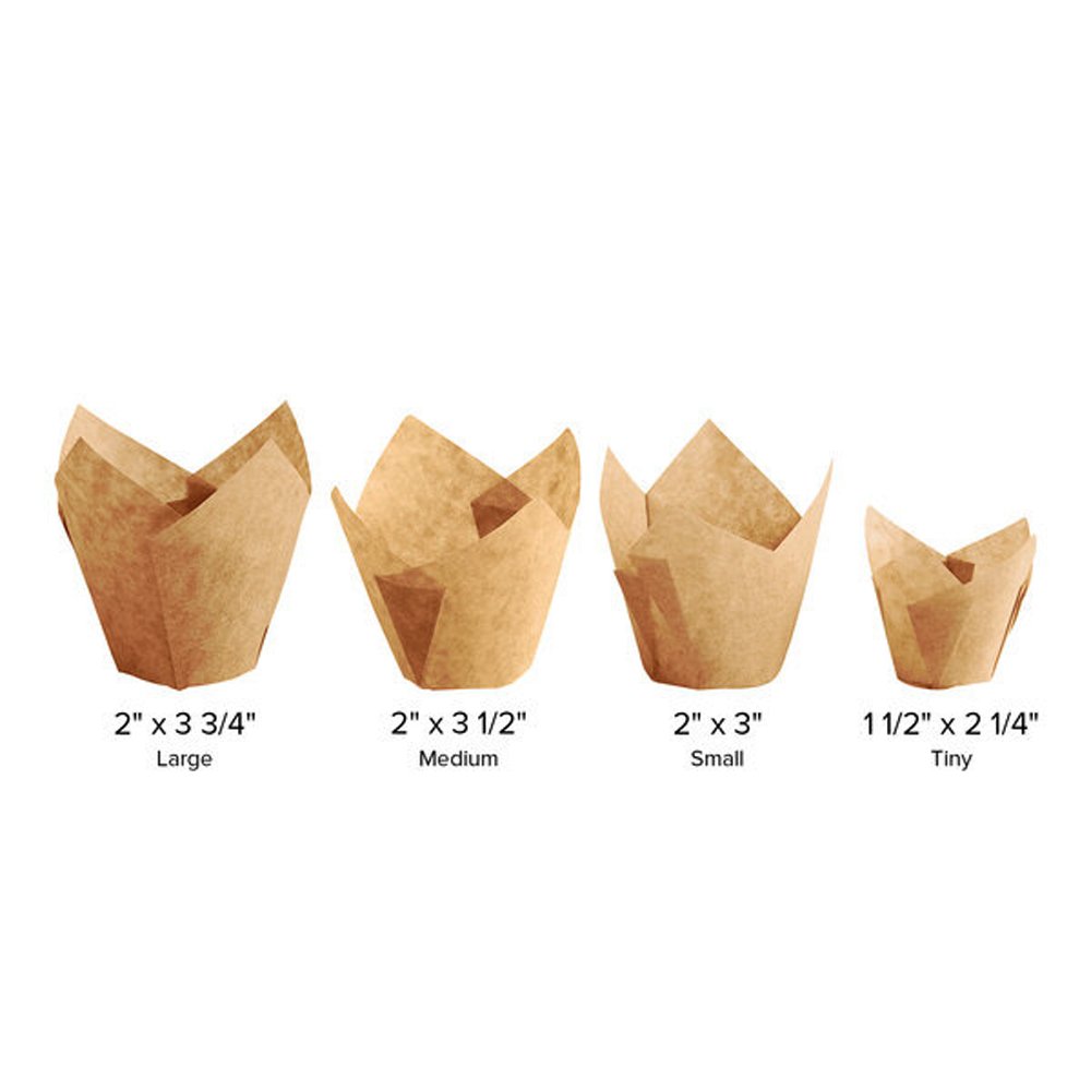 Small Tulip Muffin Wrap: Natural - Pack 200 - TEM IMPORTS™