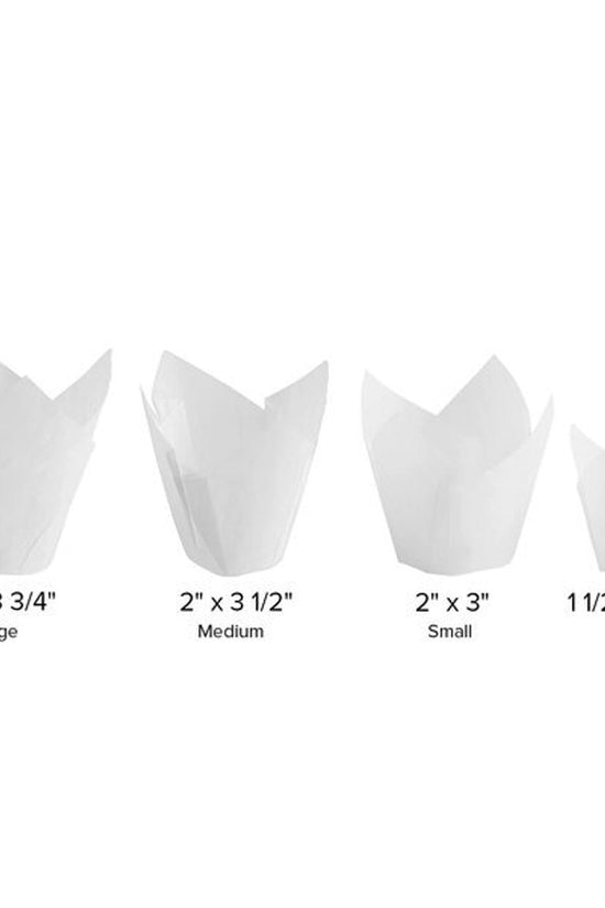 Small Tulip Muffin Wrap: White - Pack 200 - TEM IMPORTS™