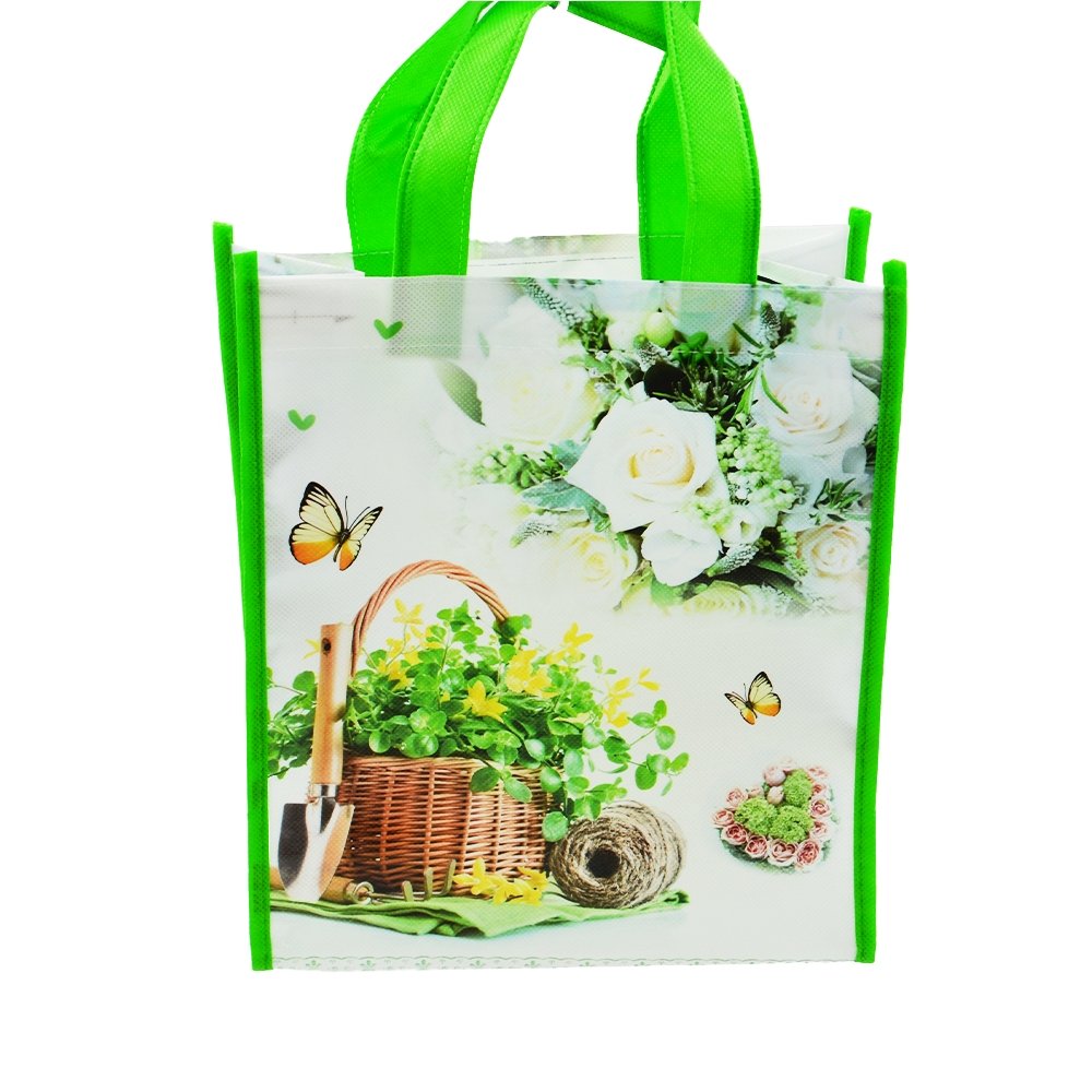 Small White Rose Coated Non Woven Bags - Pk10 - TEM IMPORTS™