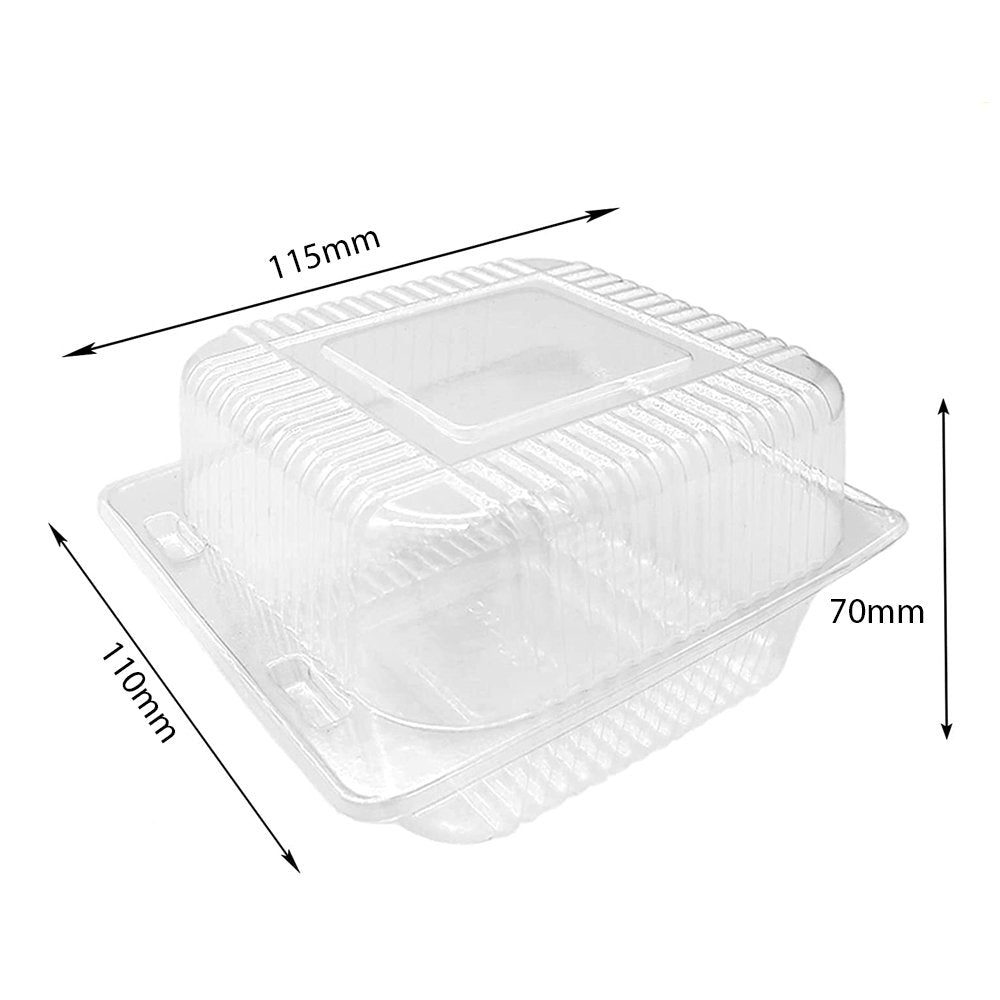 Square Plastic Cake Hinged Lid Container - TEM IMPORTS™