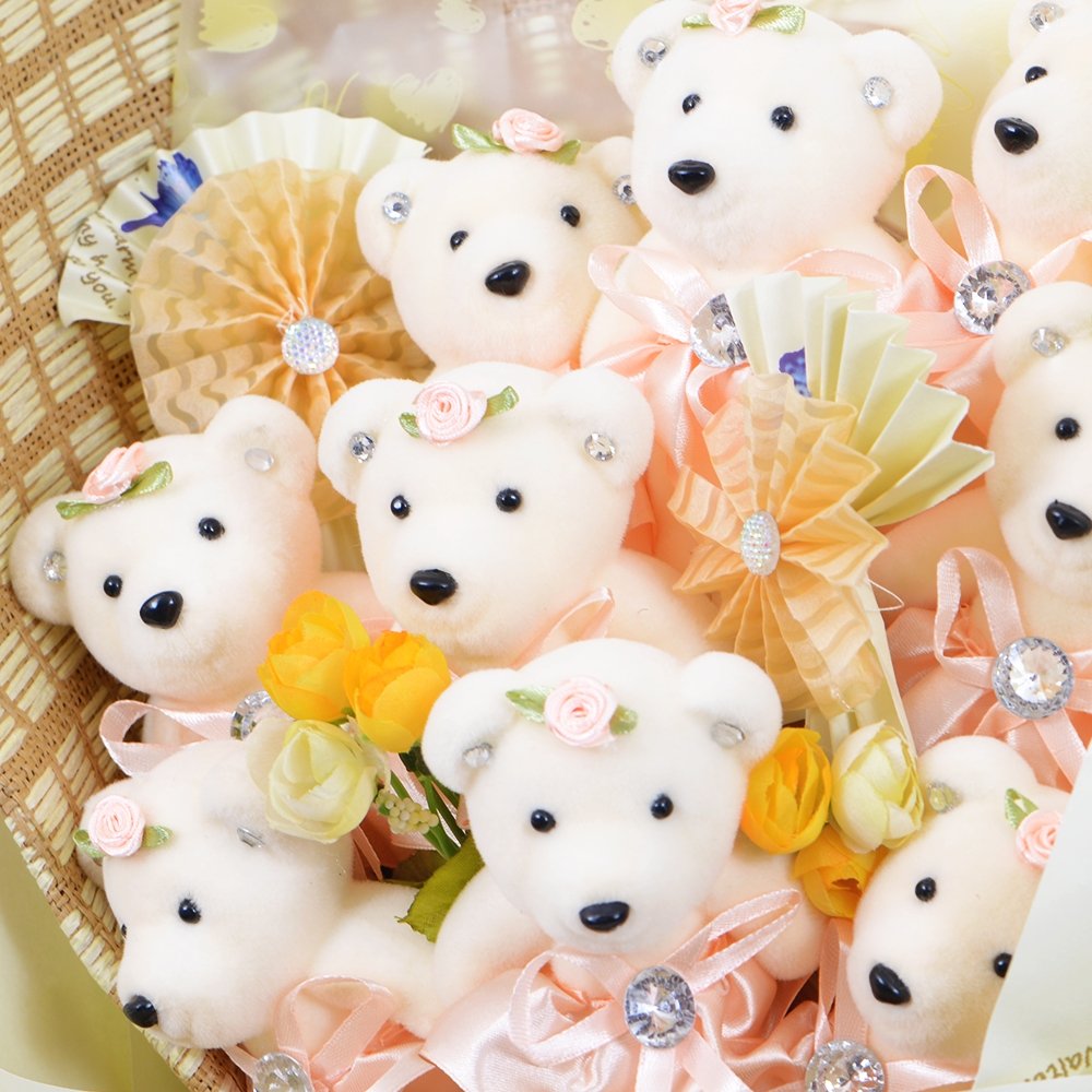 Summer Peach Teddy Bear Bouquet - TEM IMPORTS™