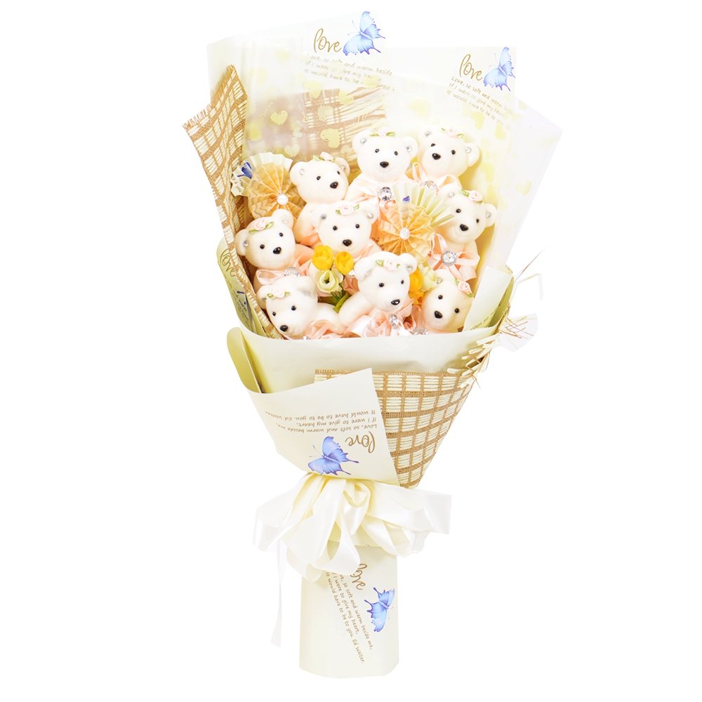 Summer Peach Teddy Bear Bouquet - TEM IMPORTS™