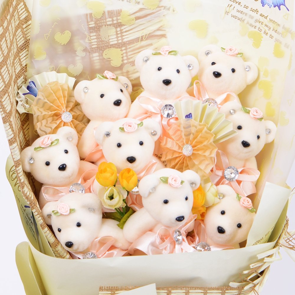 Summer Peach Teddy Bear Bouquet - TEM IMPORTS™