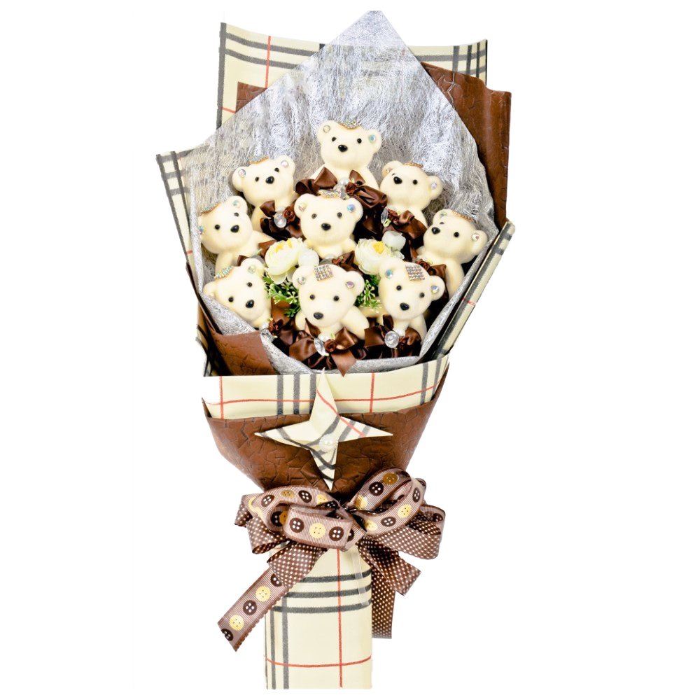 Sweet Chocolate Teddy Bear Bouquet - TEM IMPORTS™