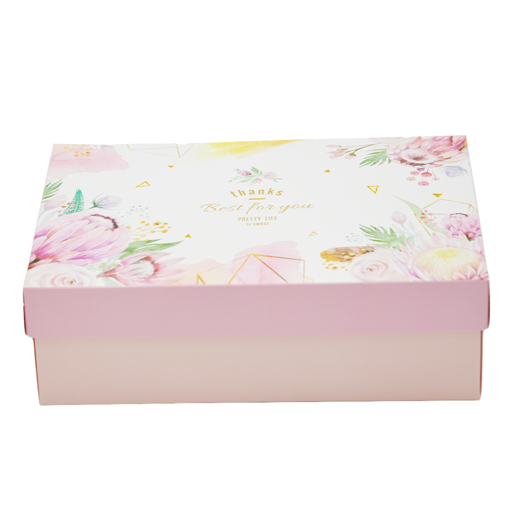 Best For You Flower Printed Pattern Rectangle Paper Box