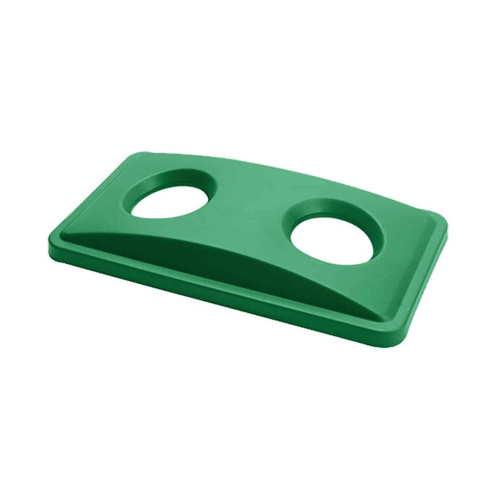 Trust® Commercial Slim Bin Lid Two Bottle Hole Green - TEM IMPORTS™