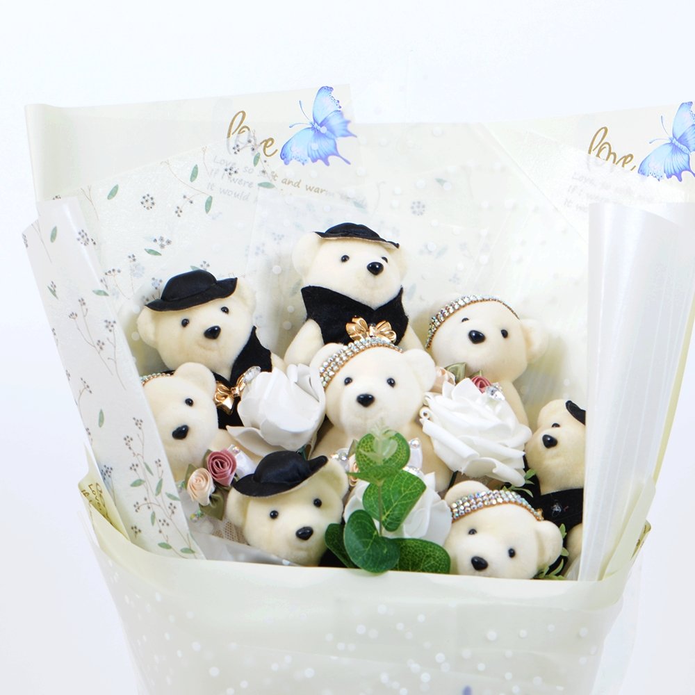 Wedding Teddy Bear Bouquet - The Only One - TEM IMPORTS™