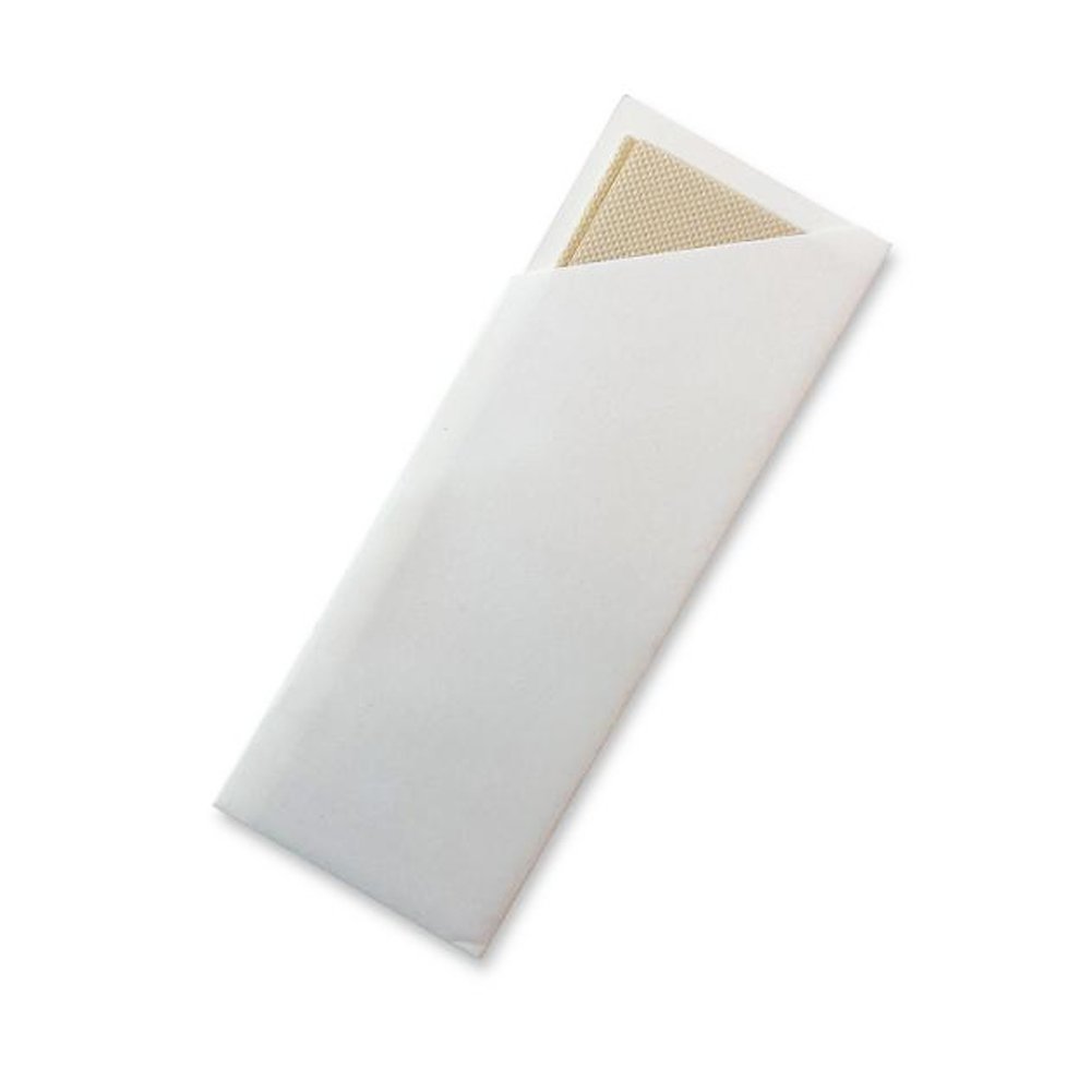 White Cutlery Pouch With Bamboo Napkin - Pack of 100 - TEM IMPORTS™