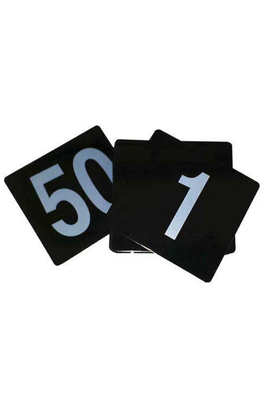 White On Black Table Numbers Plastic Set #1-50 - TEM IMPORTS™