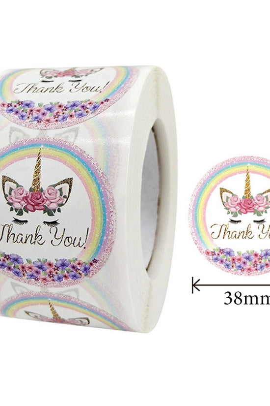 White Seal Label Stickers Roll Rainbow 'Thank You' - TEM IMPORTS™